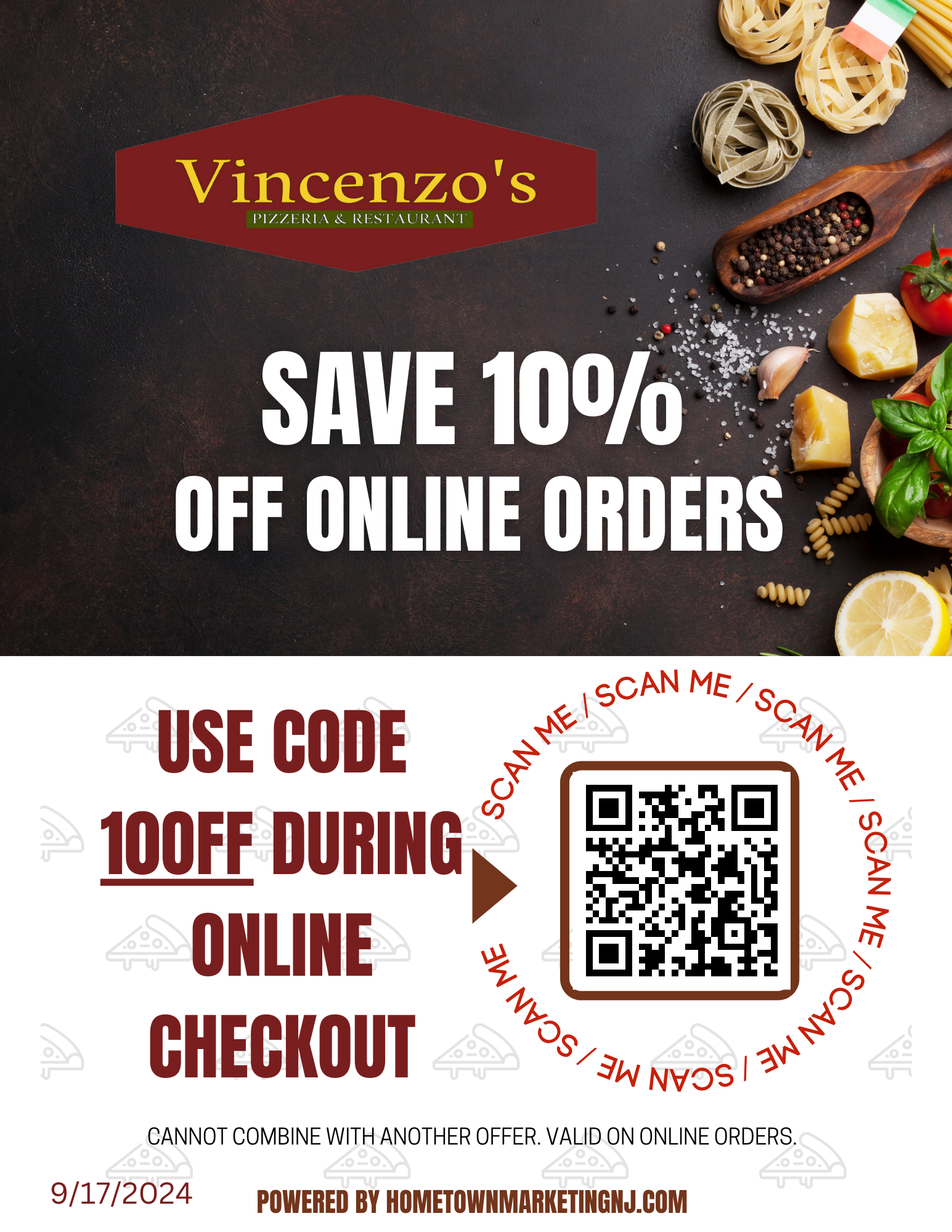 Vincenzo's 10 off online orders 2024